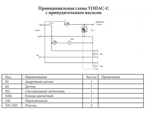 Монтажная схема Топас-С 10 Лонг Пр